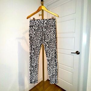 Women's Black Leopard Print Reflective Leggings Size M Athleisure Streetwear Gym